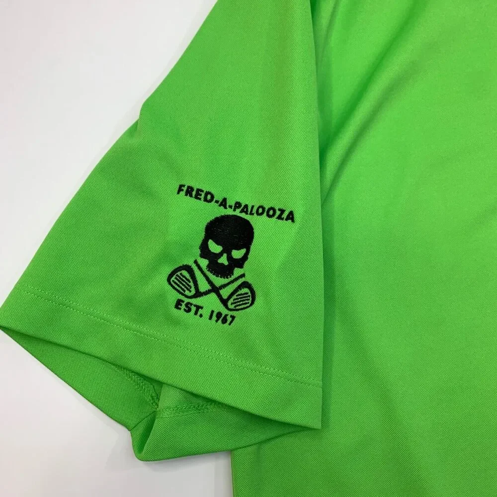 Nike Polo Shirt Men XL Extra Large Green Dri Fit Fred-A-Palooza Performance Golf